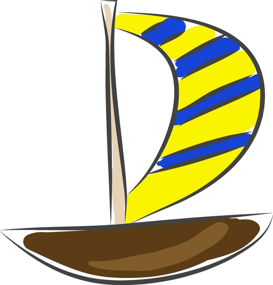 het zeilen boot schetsen illustratie kleur vector Aan wit achtergrond