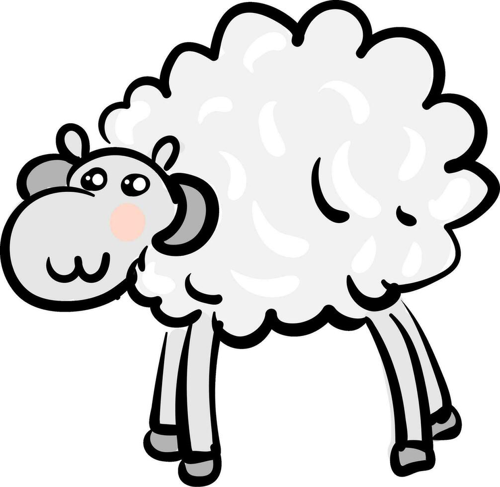 wit berg RAM dier vector of kleur illustratie