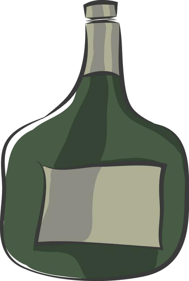 clip art van een breed groen gekleurd fles vector of kleur illustratie