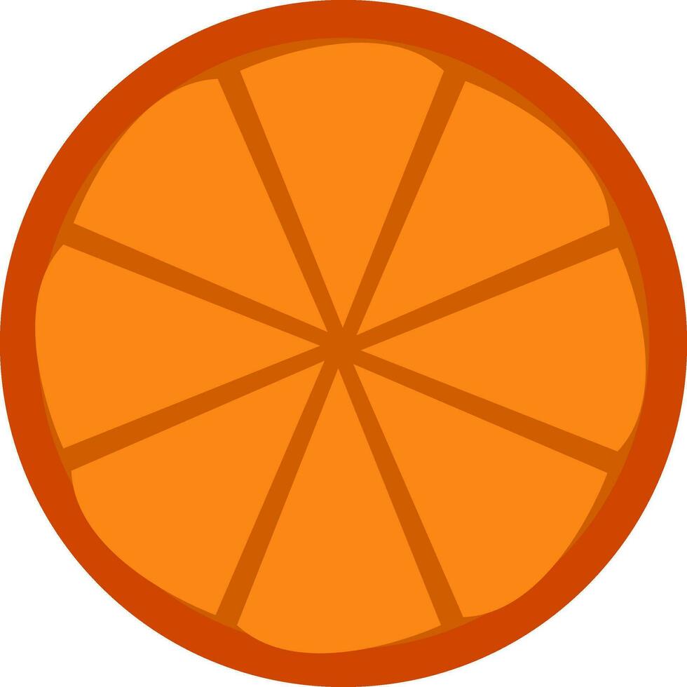 een stuk van oranje fruit naar worden genoten door iemand vector kleur tekening of illustratie