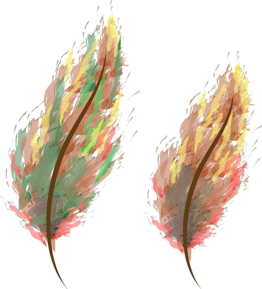 water kleur veren in tinten vector of kleur illustratie