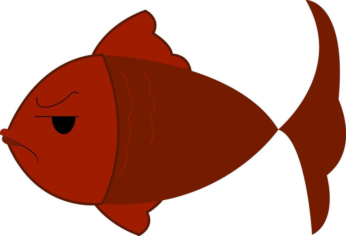 een boos vis met kieuwen dat toestaan hen naar ademen water vector kleur tekening of illustratie