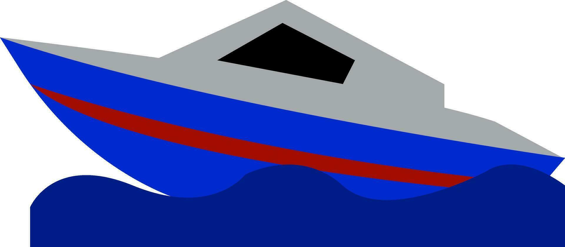 een mooi modern jacht is drijvend Aan de blauw water vector kleur tekening of illustratie