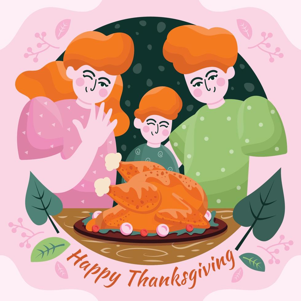 Thanksgiving diner met familie vector