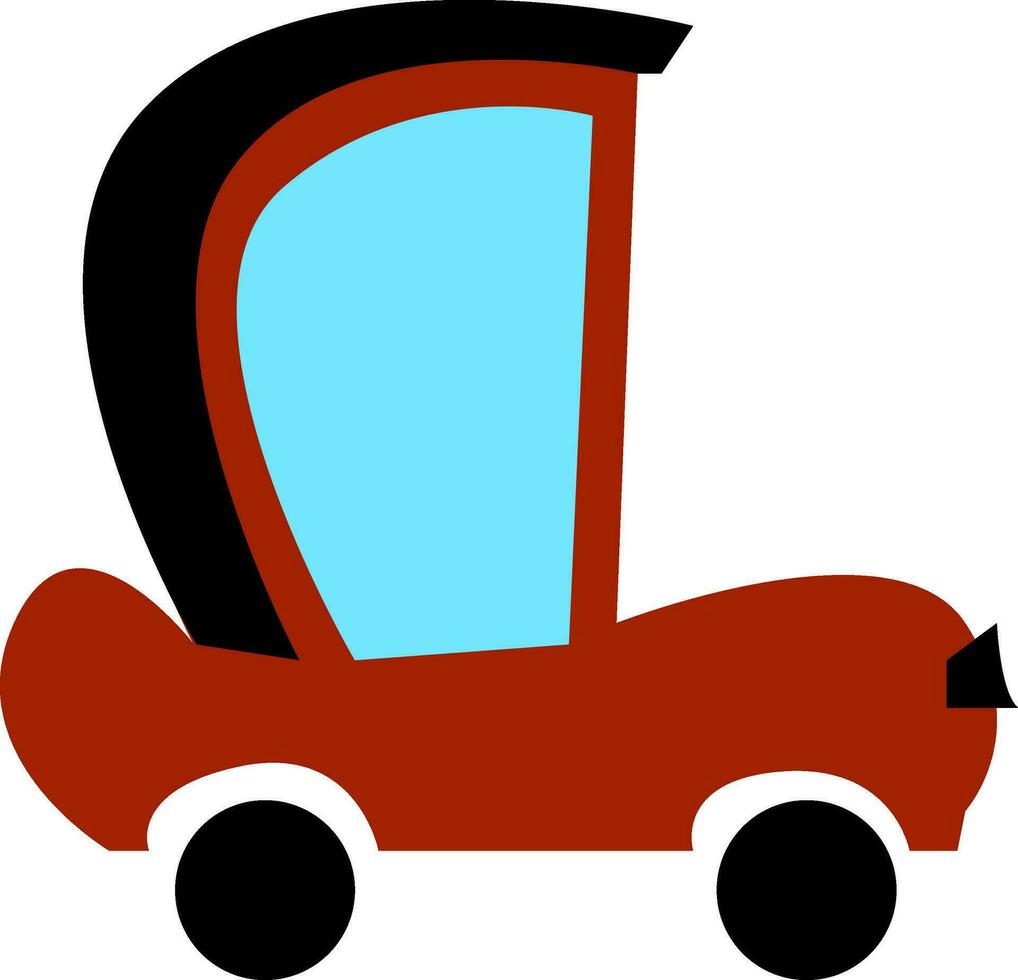 clip art van een oud model- auto in rood en zwart kleur vector kleur tekening of illustratie