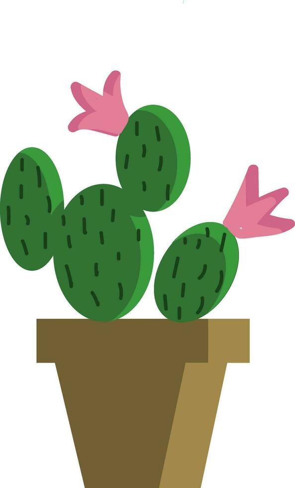 schilderij van een cactus planten dat looks vergelijkbaar naar een mickey en minnie muis vector kleur tekening of illustratie