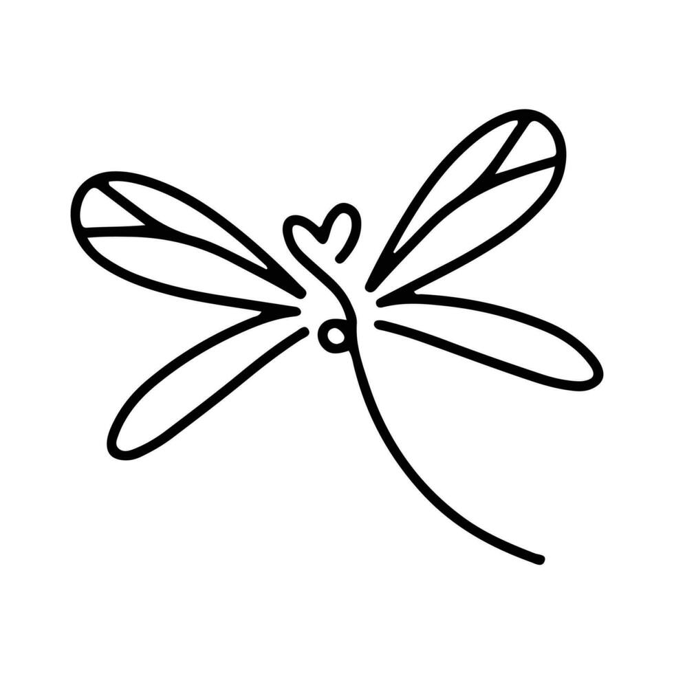 libel lijn kunst tekening illustratie, gemakkelijk en minimalistische insect libel logo ontwerp. schets libel logo vector