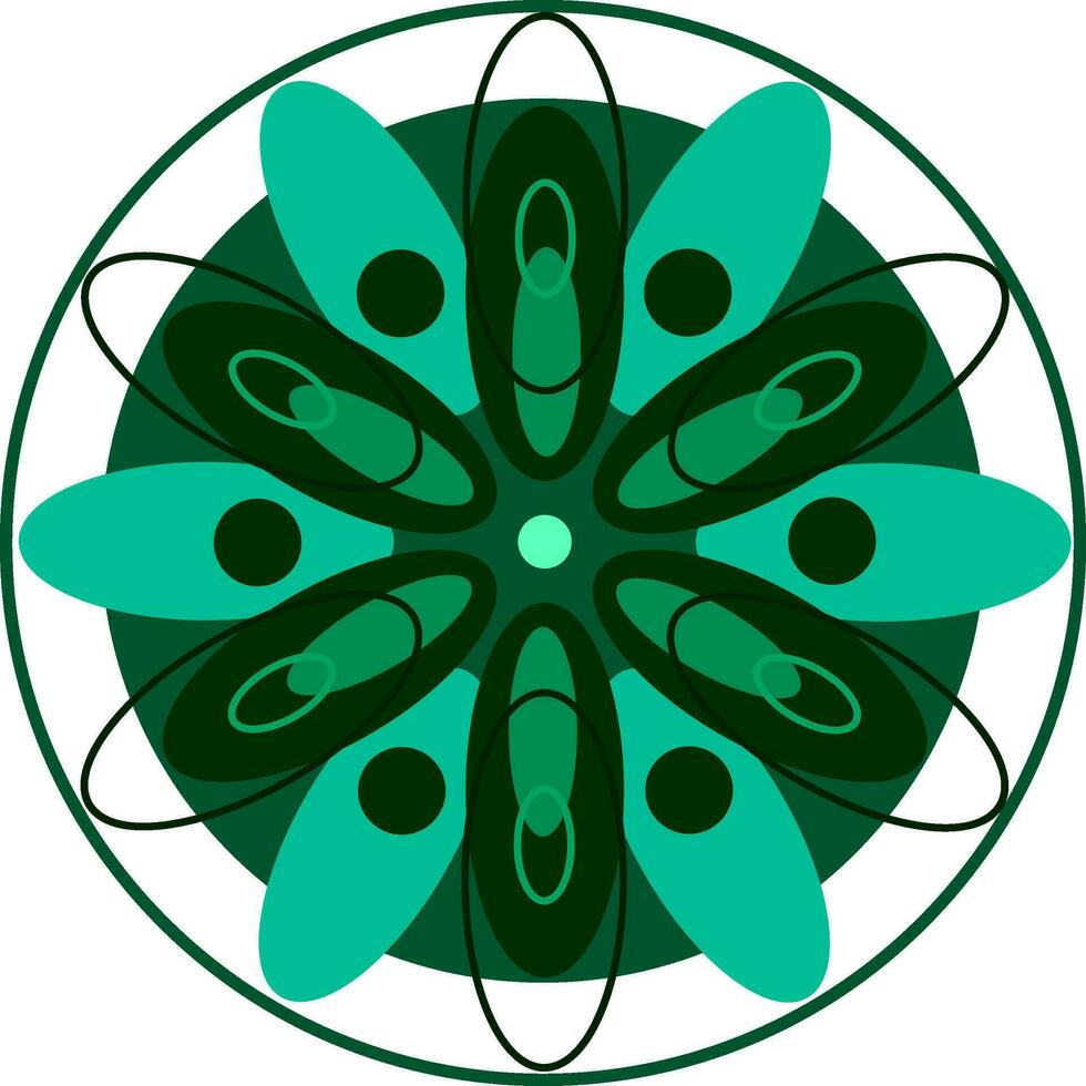 groen geestelijk mandala ontwerp vector of kleur illustratie