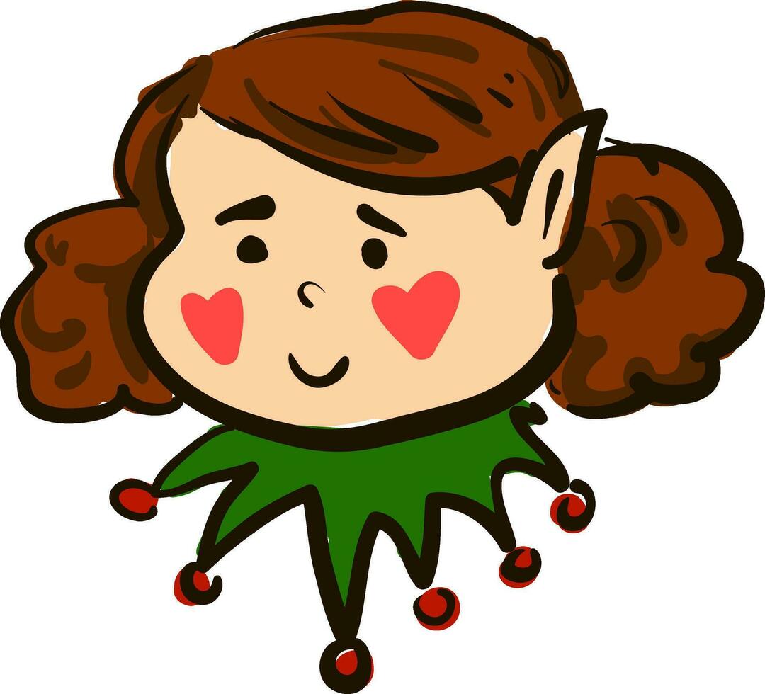 een vrouw elf met groen kleurrijk jurk vector of kleur illustratie