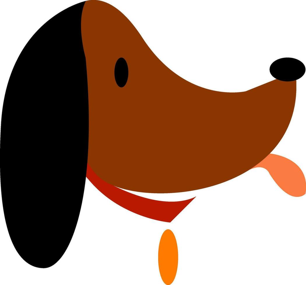 bruin hond met gouden insigne vector of kleur illustratie