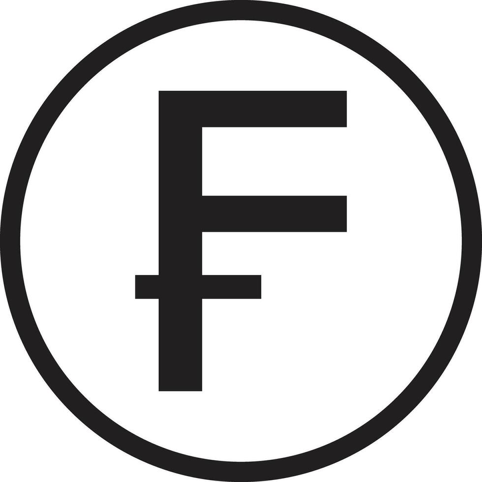 Frans franc icoon in een cirkel geïsoleerd Aan wit achtergrond . vector