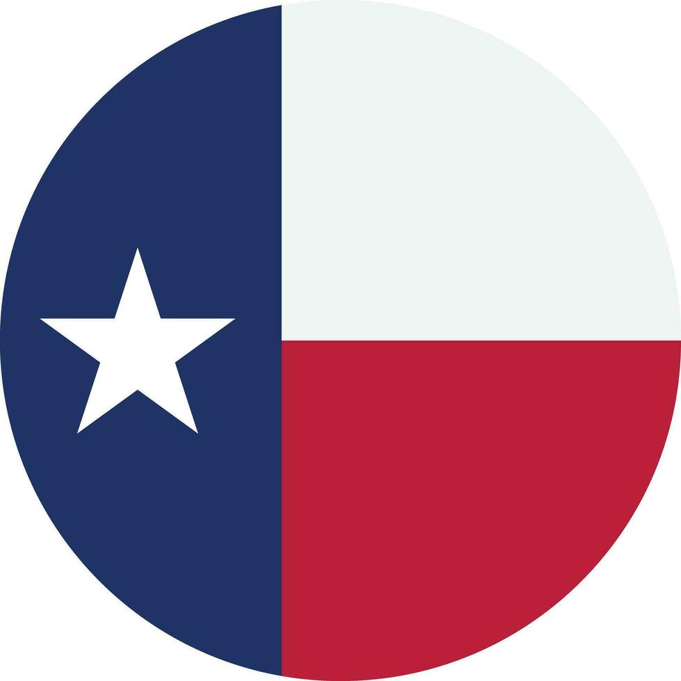 ronde Texas vlag geïsoleerd Aan wit achtergrond . vector illustratie