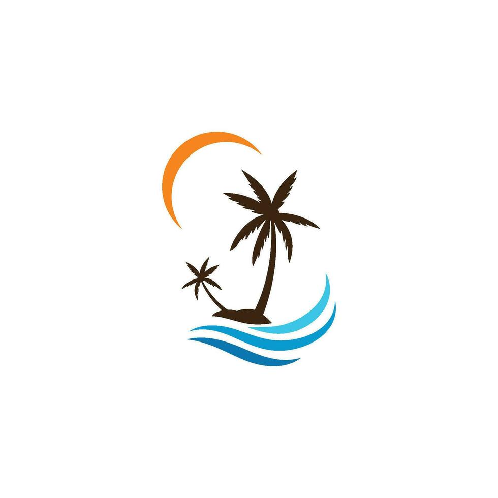 palmboom zomer logo sjabloon vector