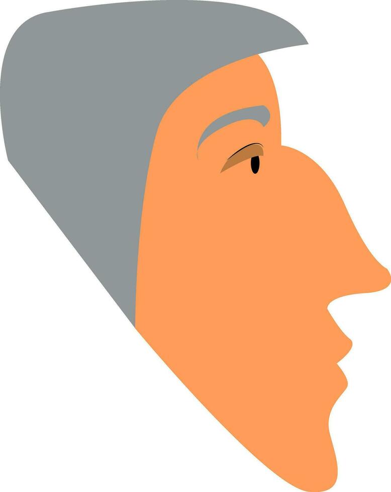 portret van oud Mens met grijs haar- vector of kleur illustratie