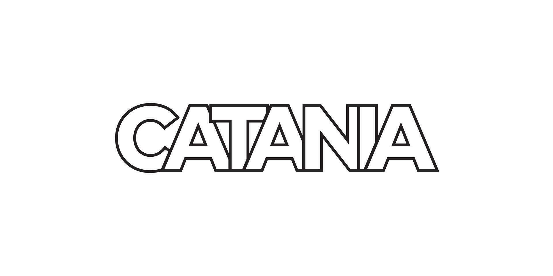 catania in de italia embleem. de ontwerp Kenmerken een meetkundig stijl, vector illustratie met stoutmoedig typografie in een modern lettertype. de grafisch leuze belettering.