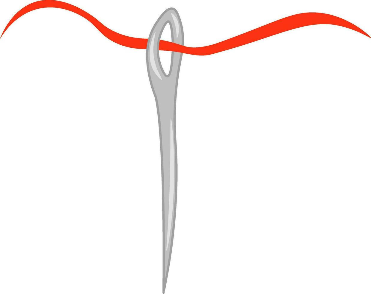 een naald- met rood draad vector of kleur illustratie