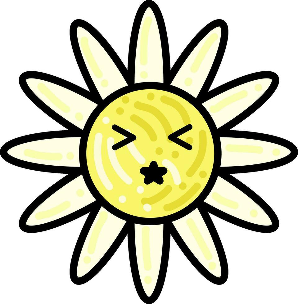 schattig zonnebloem, illustratie, vector Aan wit achtergrond