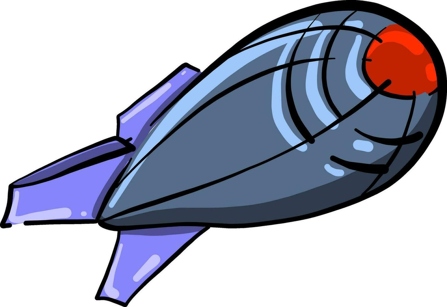 blauw raket , illustratie, vector Aan wit achtergrond