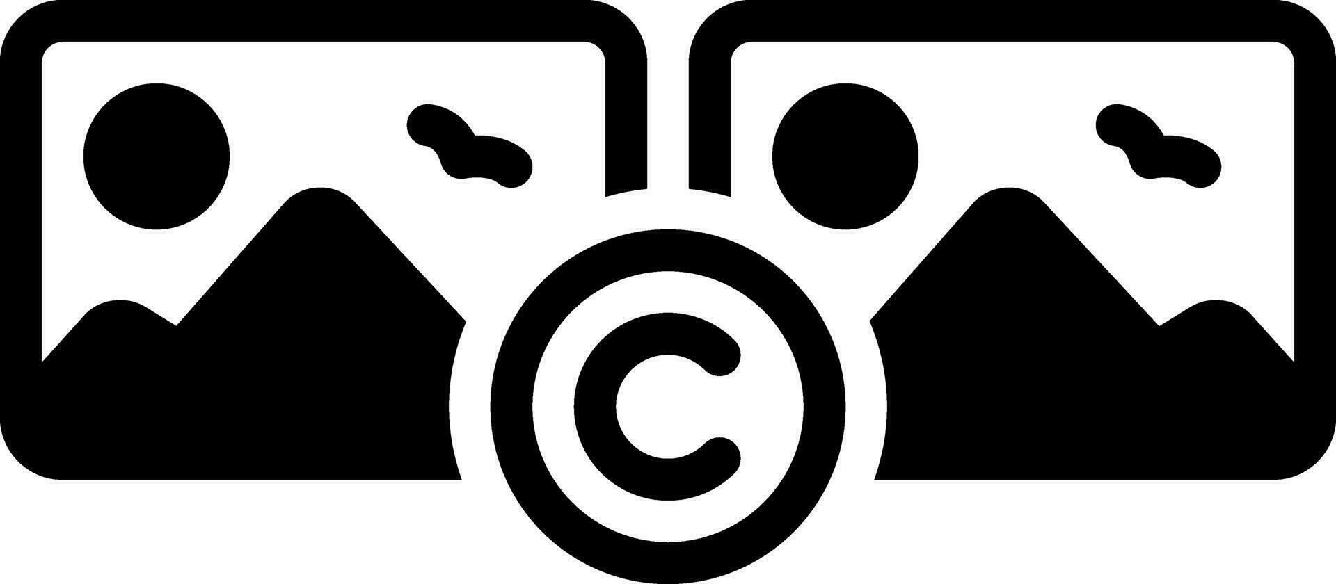 solide icoon voor auteursrechtelijk beschermd vector