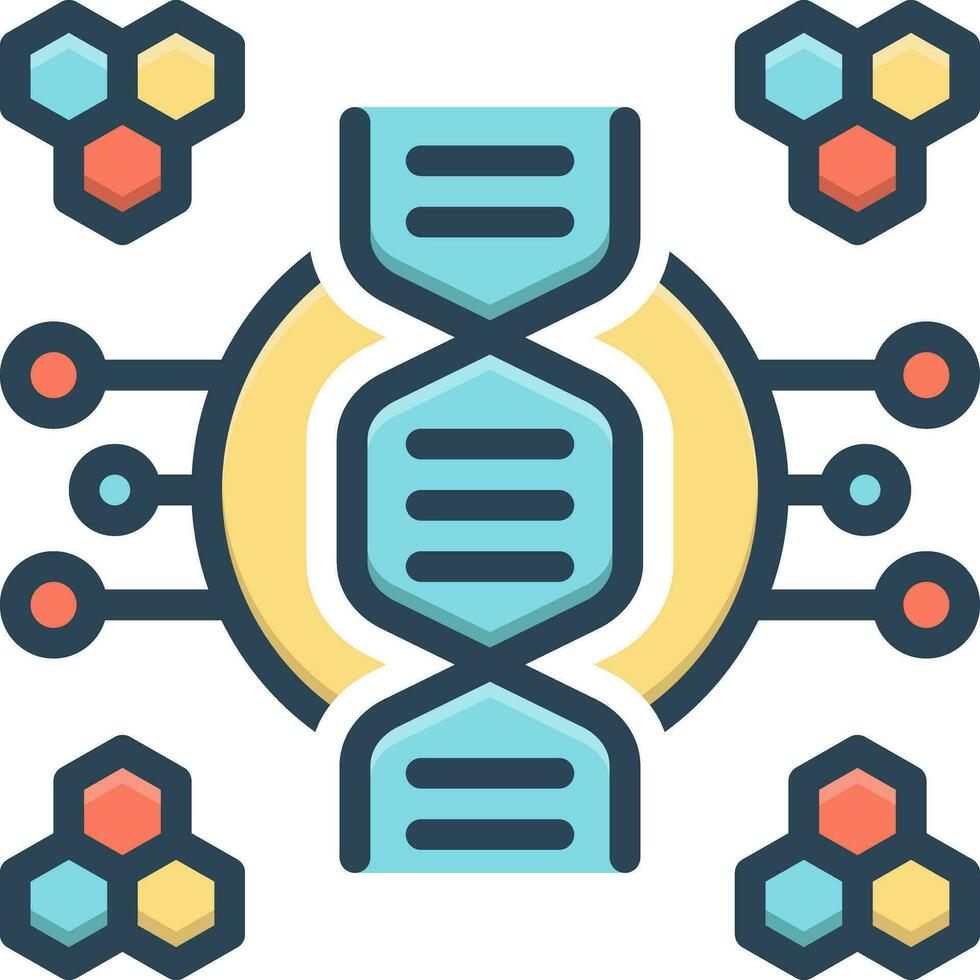 kleur icoon voor dna vector