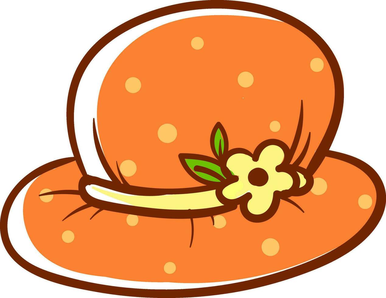 oranje hoed, illustratie, vector Aan wit achtergrond