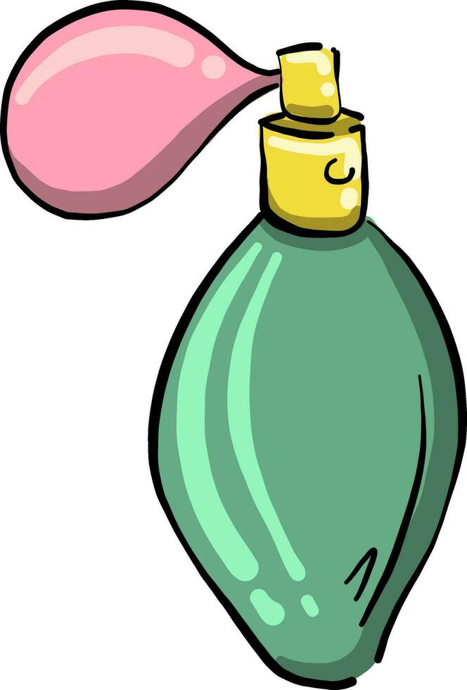 parfum met een pomp, illustratie, vector Aan wit achtergrond