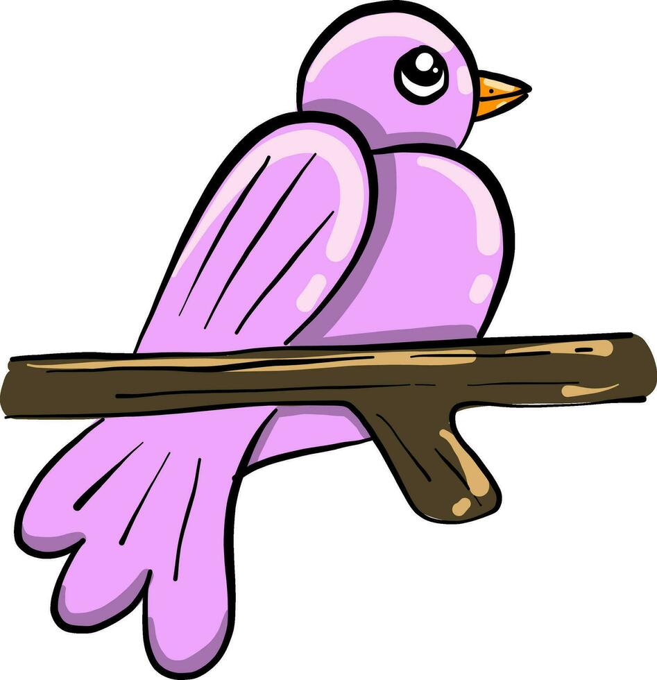 roze vogel, illustratie, vector Aan wit achtergrond