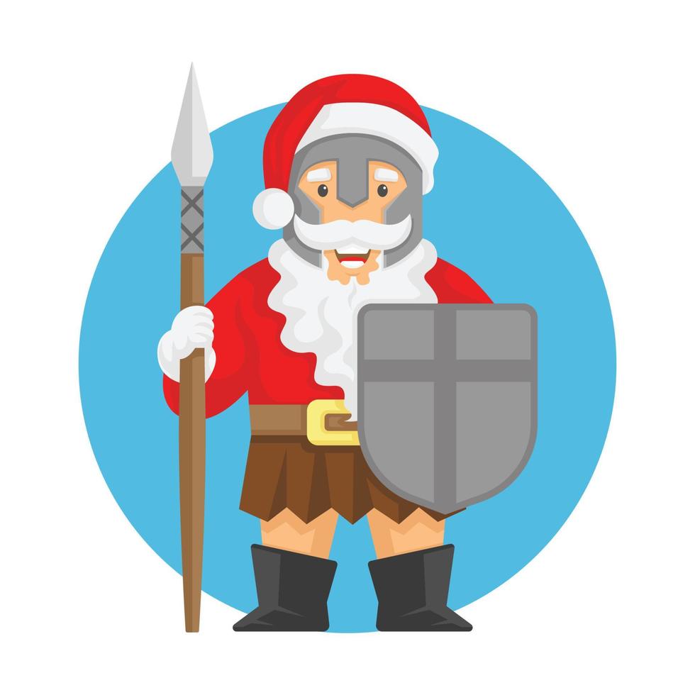 Kerstman Spartaanse soldaat mascotte vectorillustratie vector