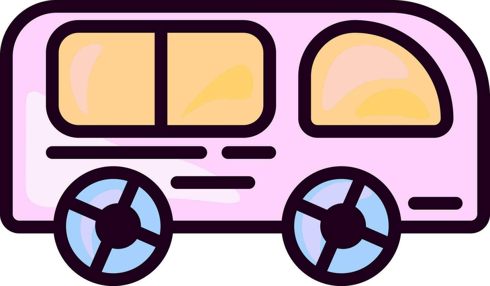 schattig roze bestelwagen, illustratie, vector Aan wit achtergrond