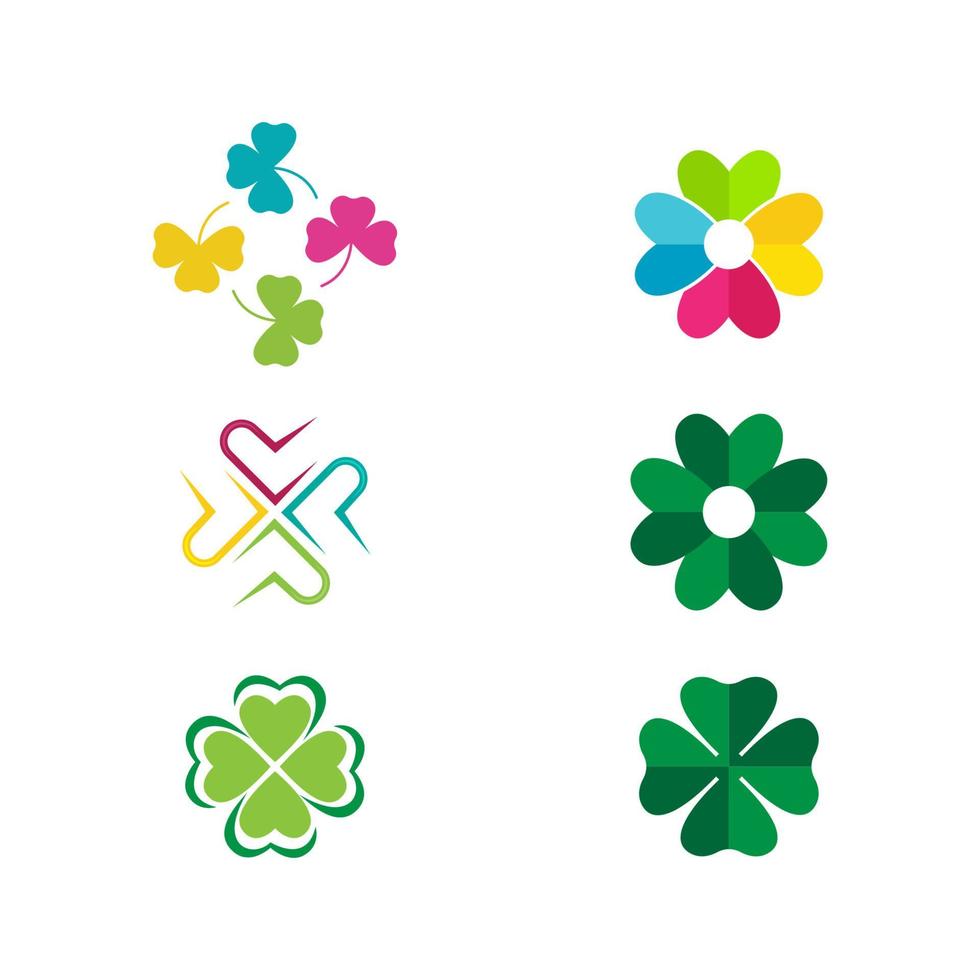 groene klaverblad pictogramsjabloon vector
