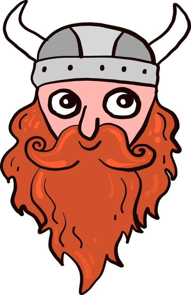 lang gebaard viking, illustratie, vector Aan wit achtergrond