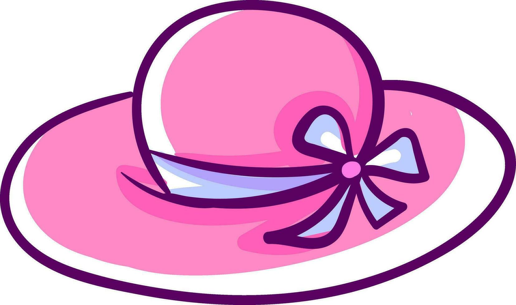 groot roze hoed, illustratie, vector Aan wit achtergrond