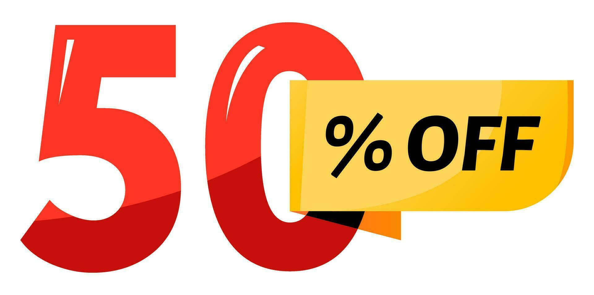 korting etiket met 50 procent uit. uitverkoop label. korting coupon. vector