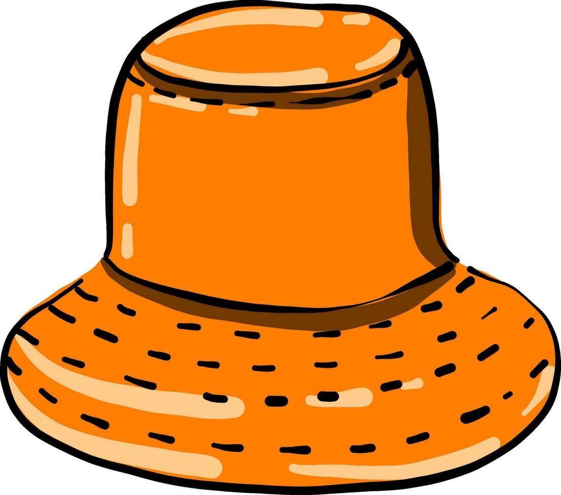 oranje weinig hoed, illustratie, vector Aan wit achtergrond