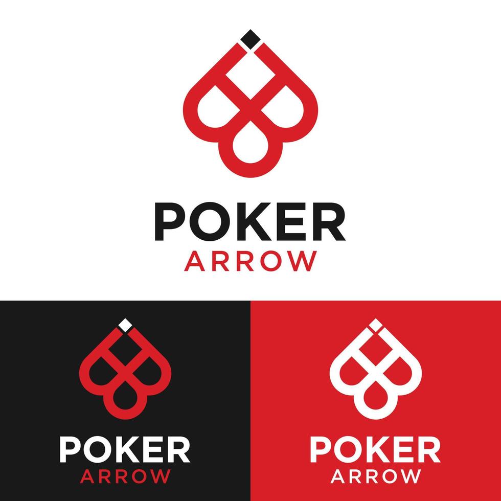 abstracte schoppenaas kaart pijl omhoog logo ontwerpsjabloon. geschikt voor kaart casino club poker of technologie sport kleding winkel logo ontwerp vector