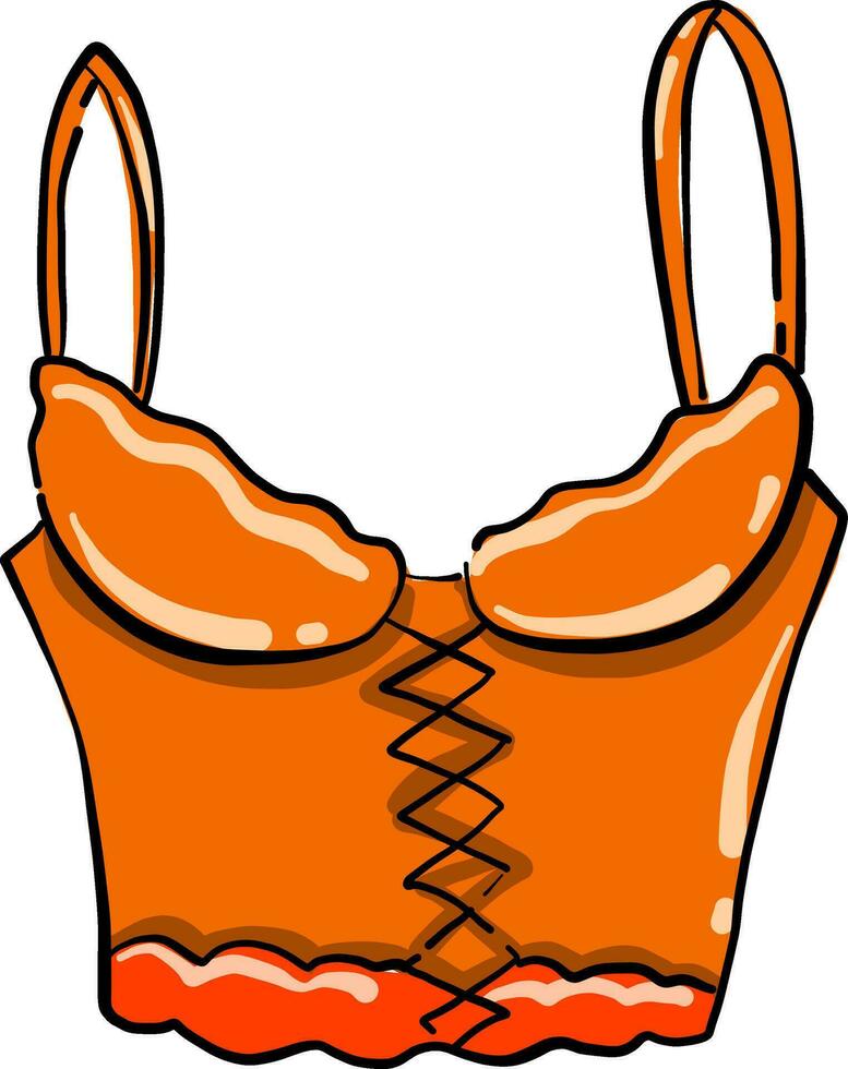 oranje korset, illustratie, vector Aan wit achtergrond