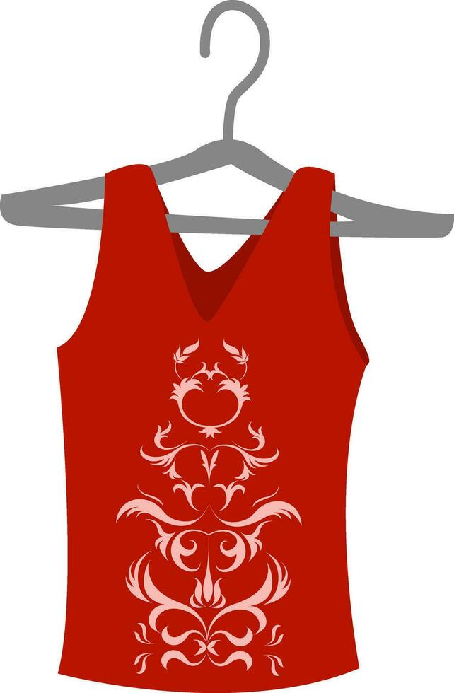 rood blouse, illustratie, vector Aan wit achtergrond