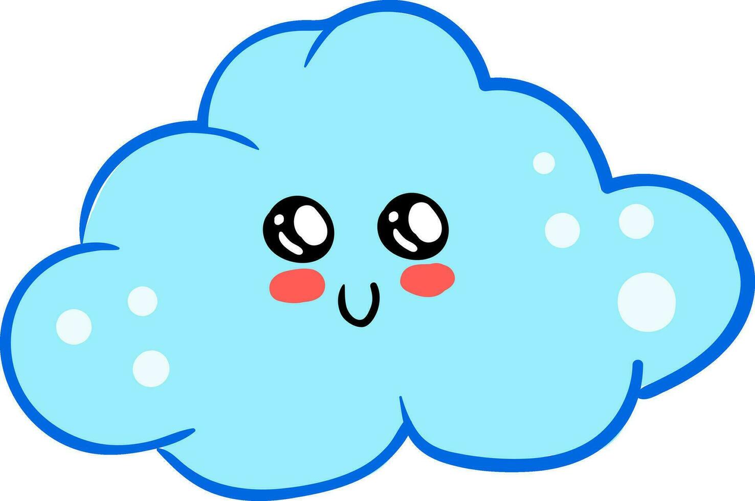 schattig wolk, illustratie, vector Aan wit achtergrond.