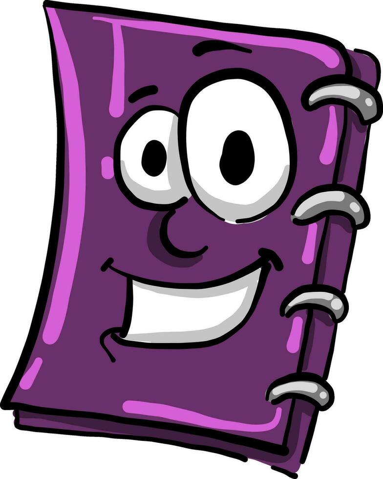 Purper boek, illustratie, vector Aan wit achtergrond