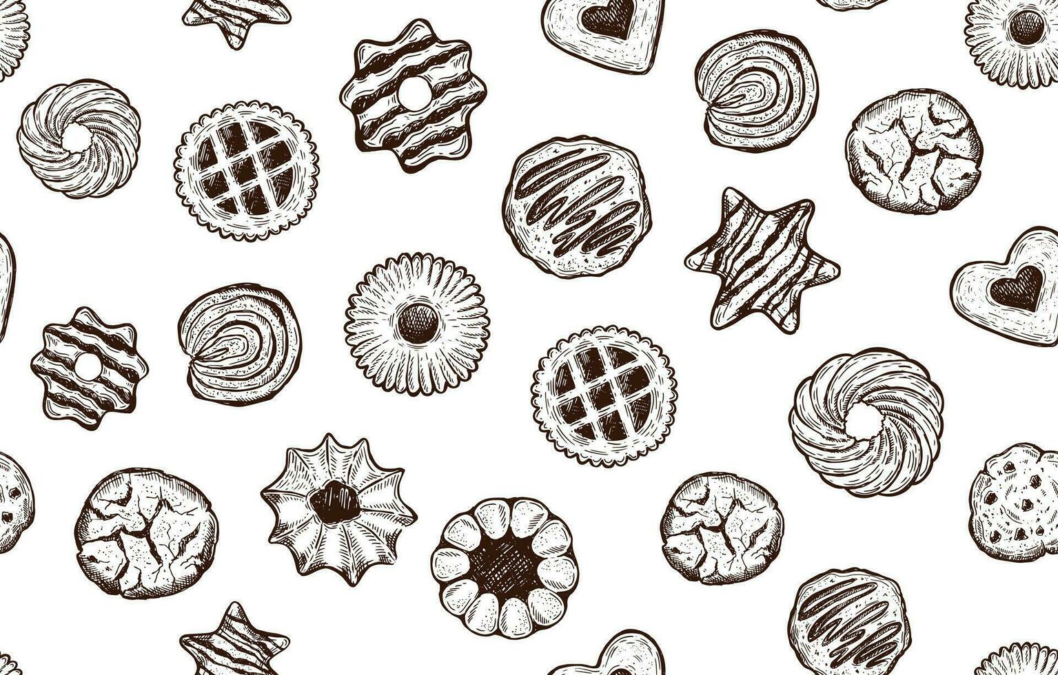 cookie set hand getekende illustratie. vector