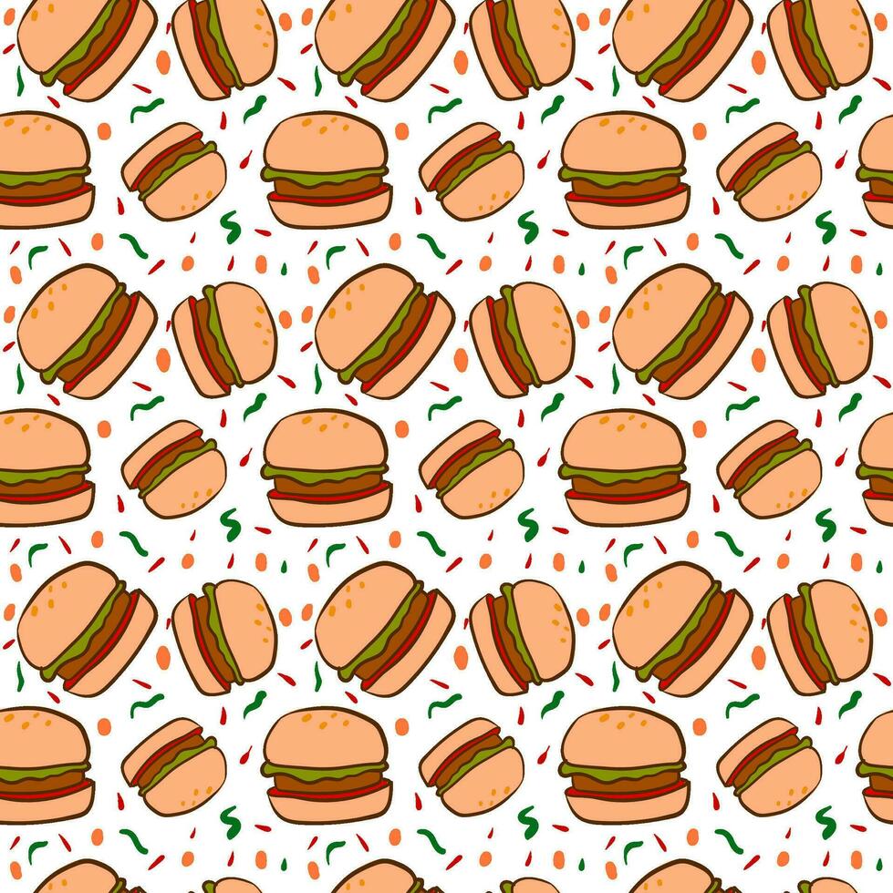 hamburgers behang, illustratie, vector Aan wit achtergrond.