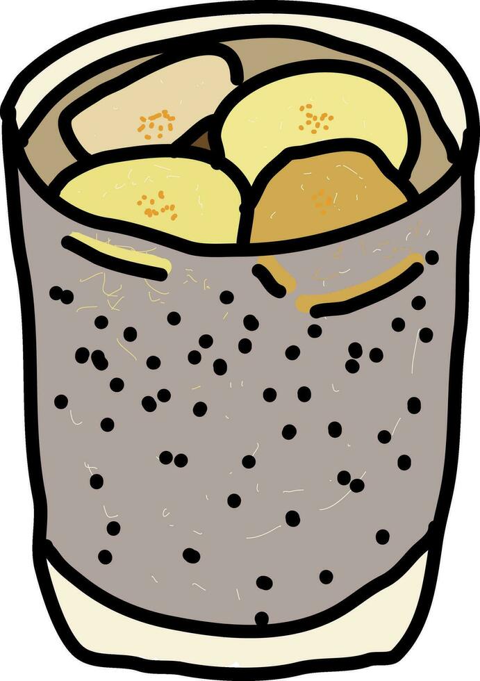 chia pudding, illustratie, vector Aan wit achtergrond.