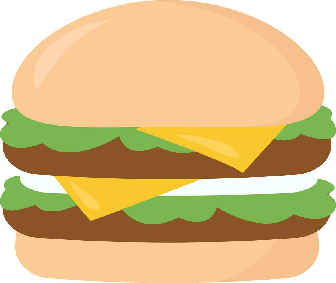 zoet hamburger, illustratie, vector Aan wit achtergrond.