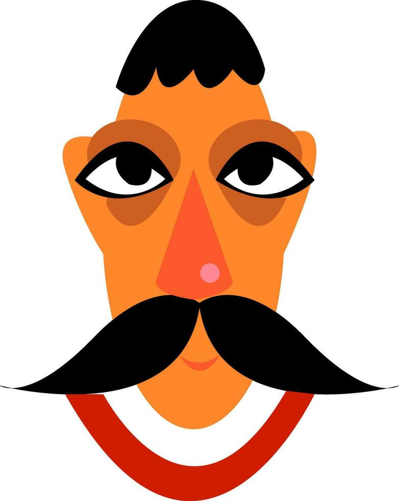 een Mens met ovaal gezicht vector of kleur illustratie