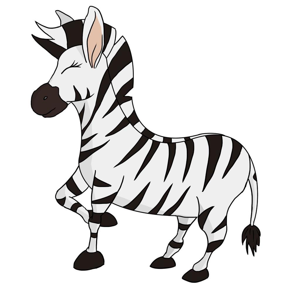 handgetekende schattige zebra dieren illustratie geïsoleerd op een witte achtergrond vector