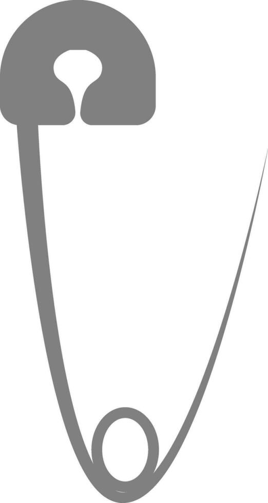 clip art van de metalen veiligheid pin links geopend, vector of kleur illustratie