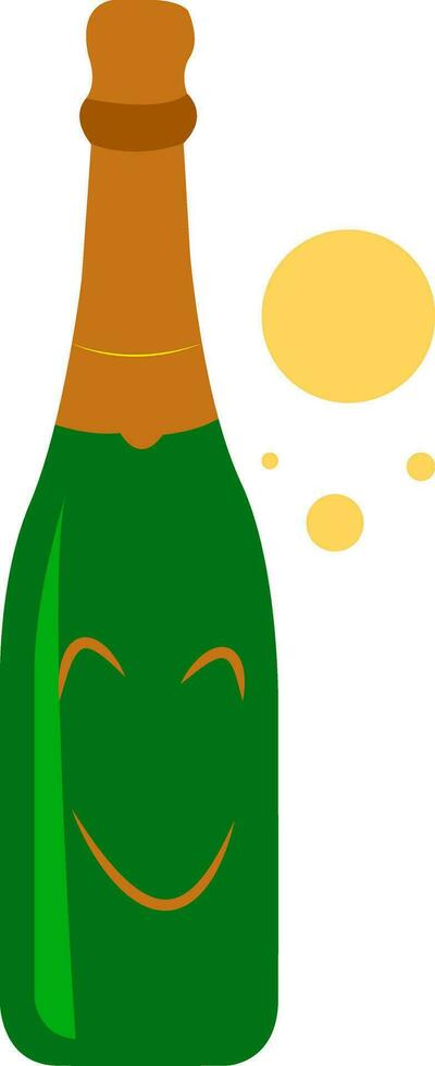 een Champagne grijnzend vector of kleur illustratie
