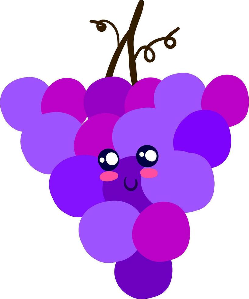 bundel van druiven , vector of kleur illustratie