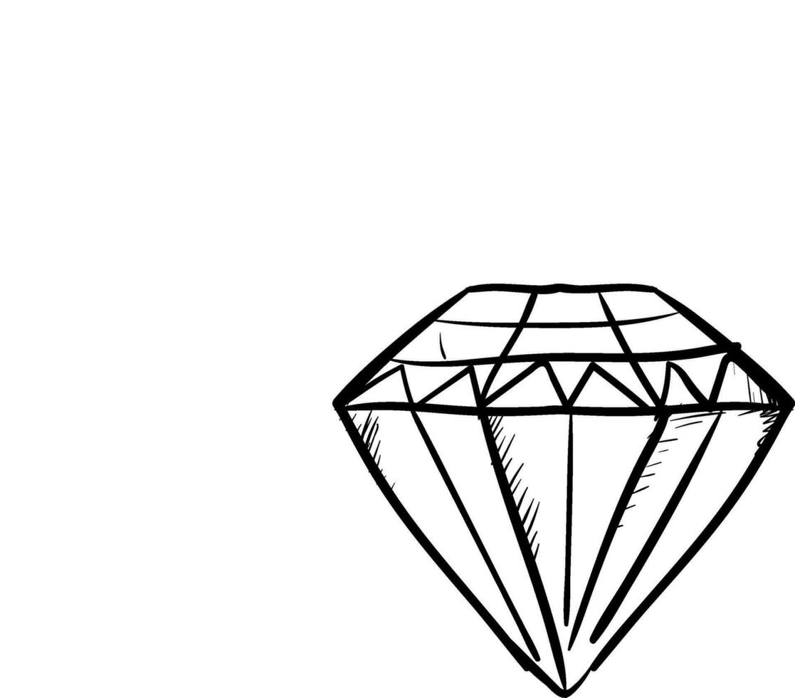 schetsen van een diamant , vector of kleur illustratie