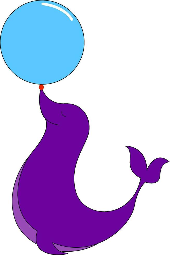 Purper zegel , vector of kleur illustratie